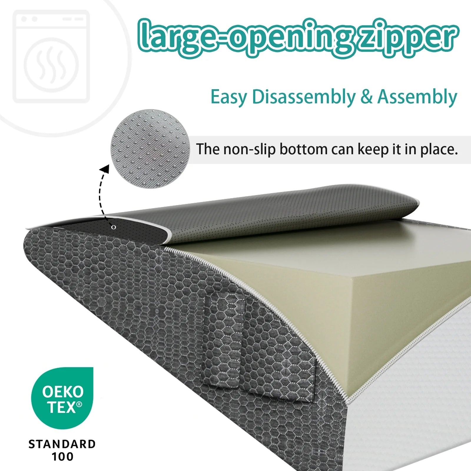 Wedge Pillow for Sleep Apnea & Acid Reflux Relief | Stylish and Chic Jacquard Pillowcase | Bed Wedge Pillow for Heartburn