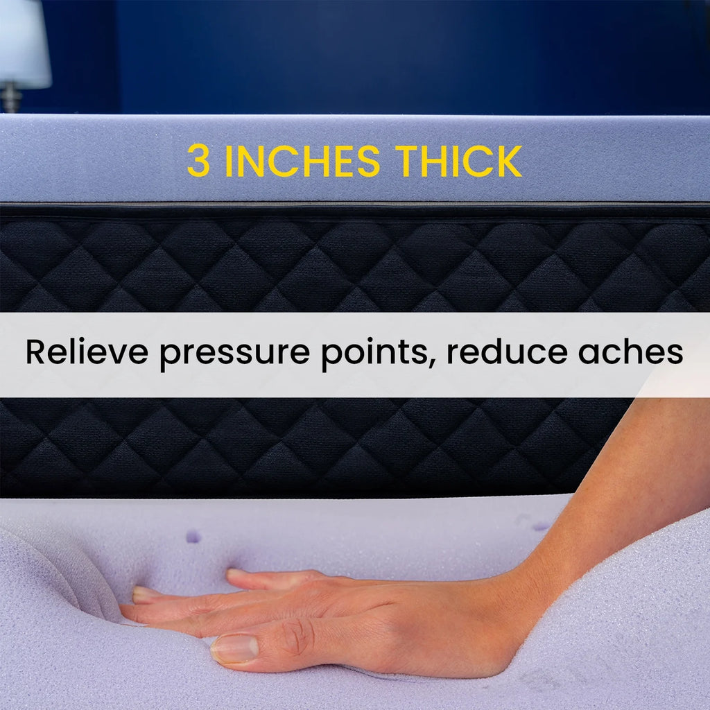 3 Inch King Memory Foam Mattress Topper, Relaxing Infused Lavender Scent, Extra Soft, Ventilated Air Flow