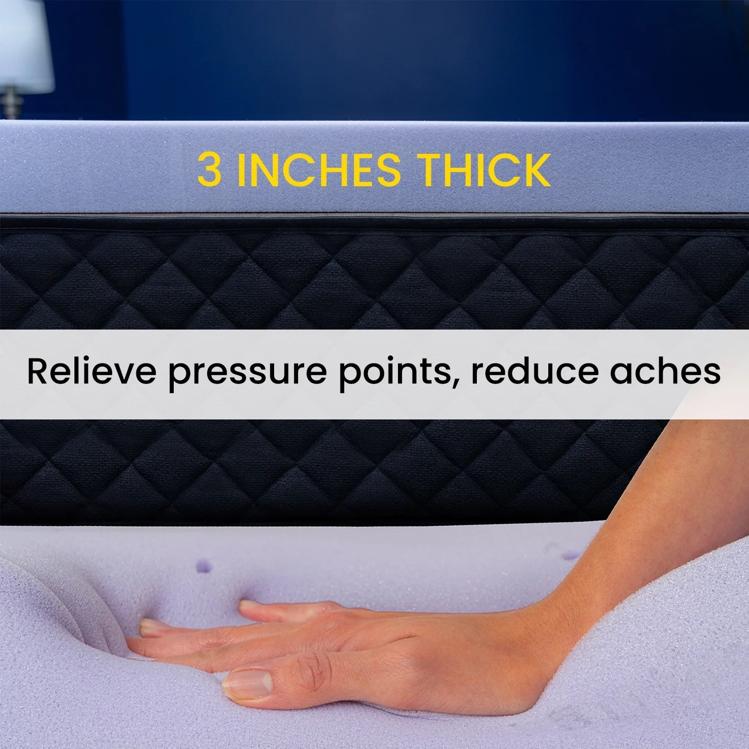 3 Inch King Memory Foam Mattress Topper, Relaxing Infused Lavender Scent, Extra Soft, Ventilated Air Flow