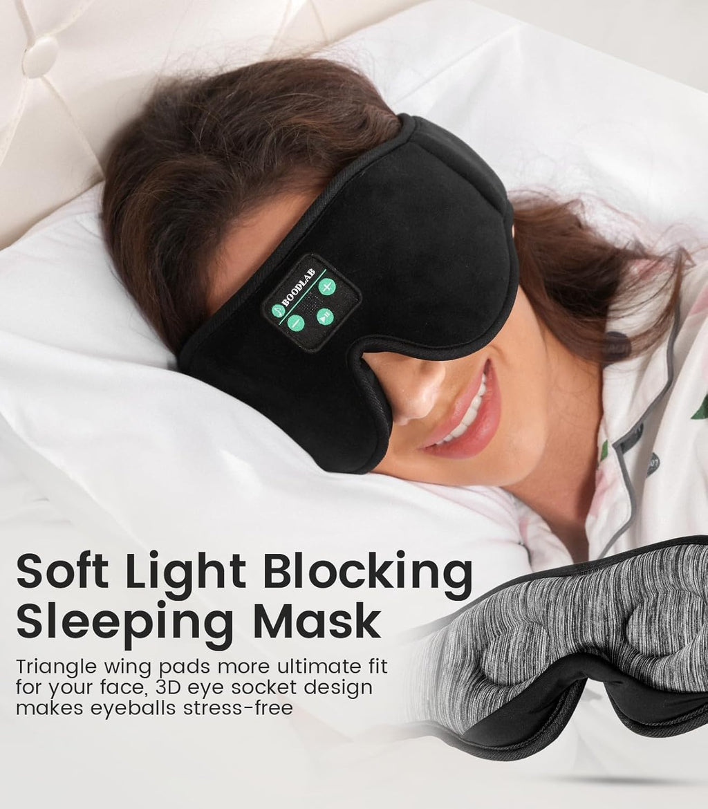 Bluetooth Sleep Mask,  Sleep Mask with Bluetooth Headphones, Sleeping Headphones for Side Sleepers Travel Yoga, Cool Tech Gadgets Unique Gift for Valentine'S Mother'S Day Birthday Christmas