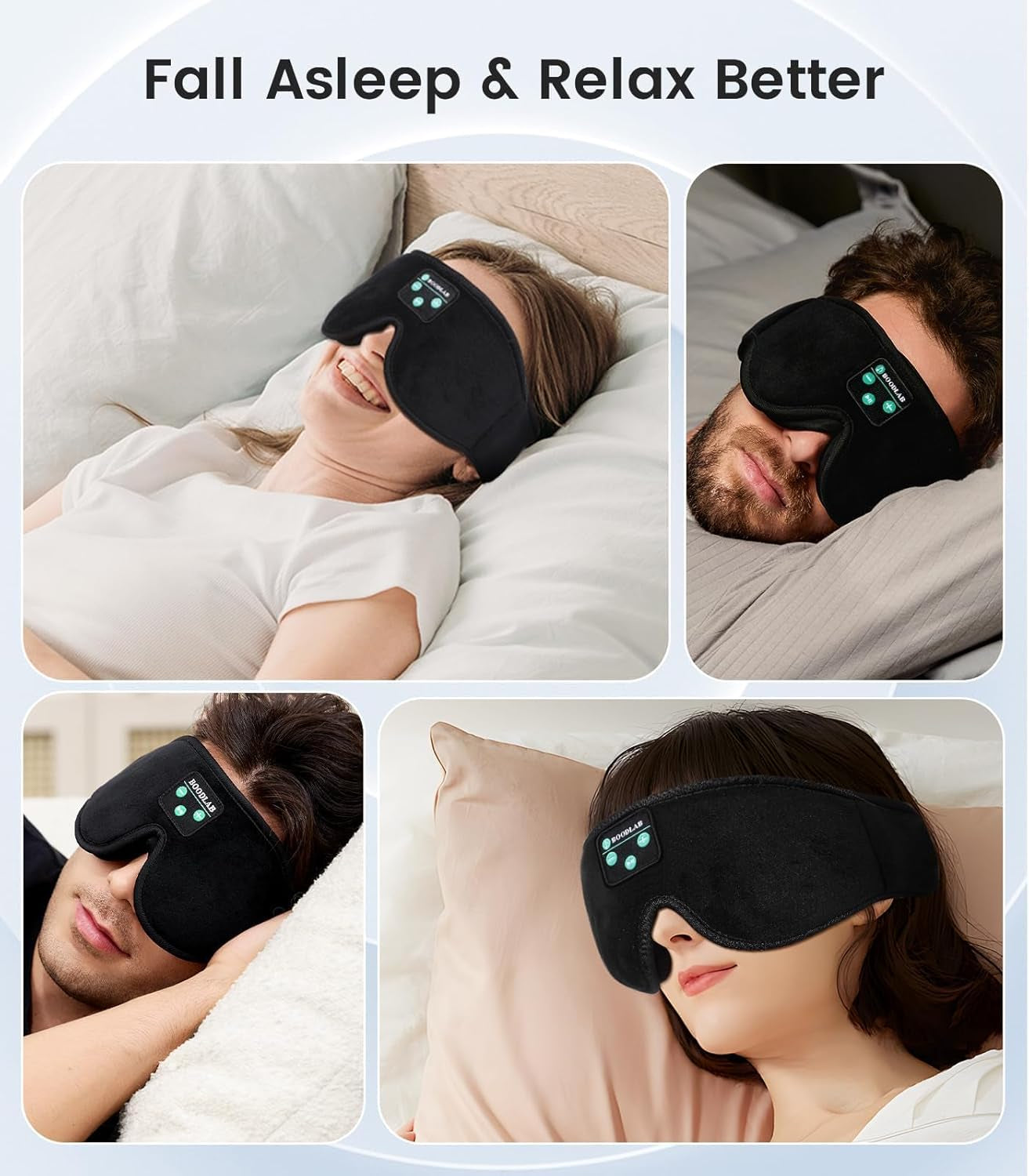 Bluetooth Sleep Mask,  Sleep Mask with Bluetooth Headphones, Sleeping Headphones for Side Sleepers Travel Yoga, Cool Tech Gadgets Unique Gift for Valentine'S Mother'S Day Birthday Christmas
