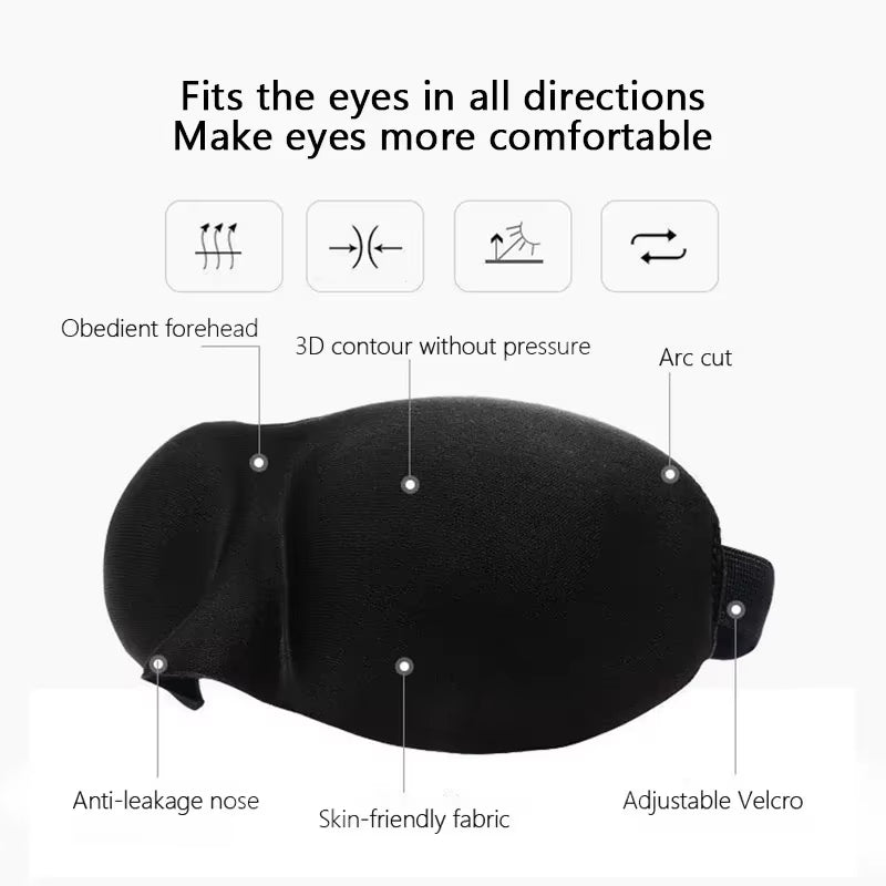 Comfortable Lightweight Eye Cover Soft 3D Contoured Sleeping Mask Breathable Eye Shade for Men and Women Night Travel Rest Aid