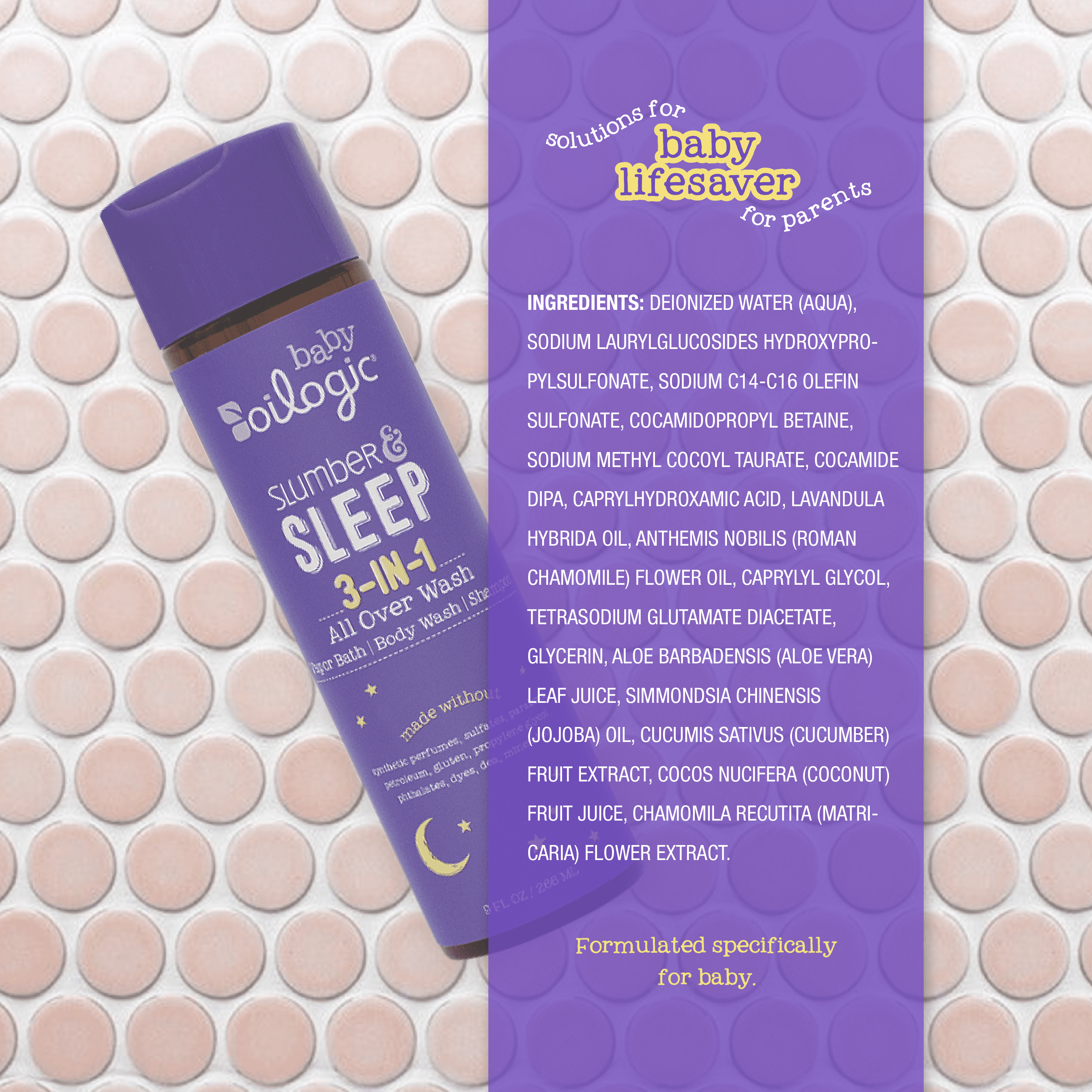 3 in 1 Slumber & Sleep Baby Safe Essential Oil Vapor Bath & Shampoo, 9 Fl Oz