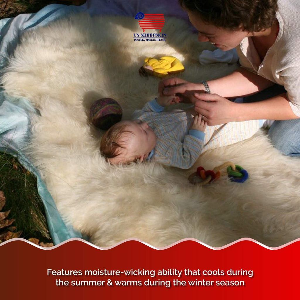 Medical Sheepskin Pelt Pads for Bedsores and Pressure Sores, Large Size (38” X 24” X 1”)