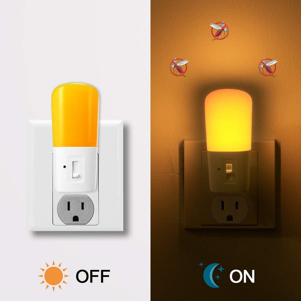 Katalamp LED Amber Night Light with Sleep Aid, No Blue Light, Dusk to Dawn Sensor, Wall Plug in Night Lights, 5-80LM Night Light for Bedroom, Hallway, Kitchen, Stairway, Nursery 2 Pack