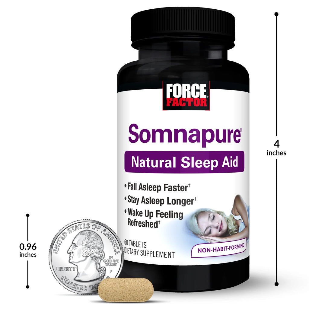 Somnapure Sleep Aid with 3Mg Melatonin, Valerian & L-Theanine for Sleep Support, Drug-Free & Non-Habit-Forming Sleeping Pills, 60 Tablets