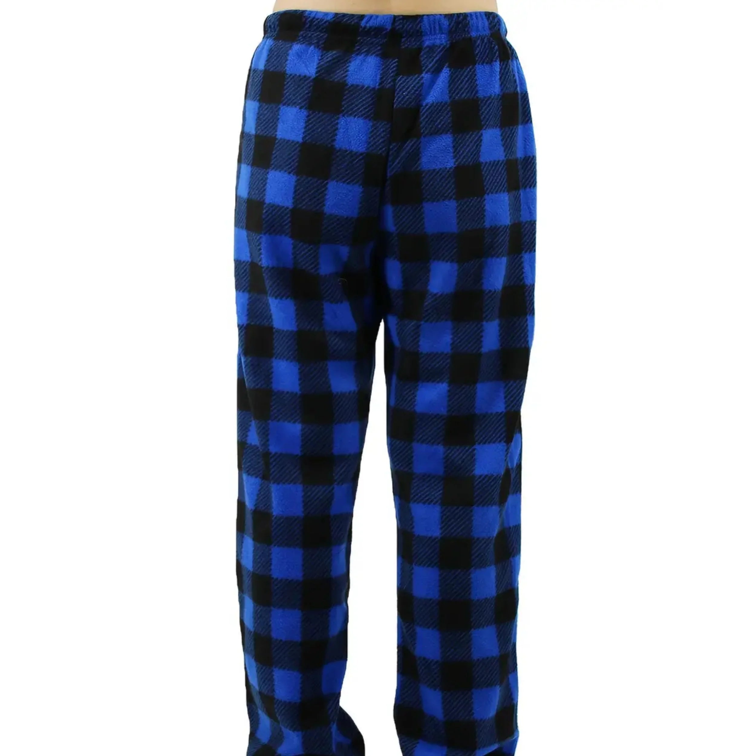 Women Comfy Fleece Plaid Pajama Pants for Sleep Size M