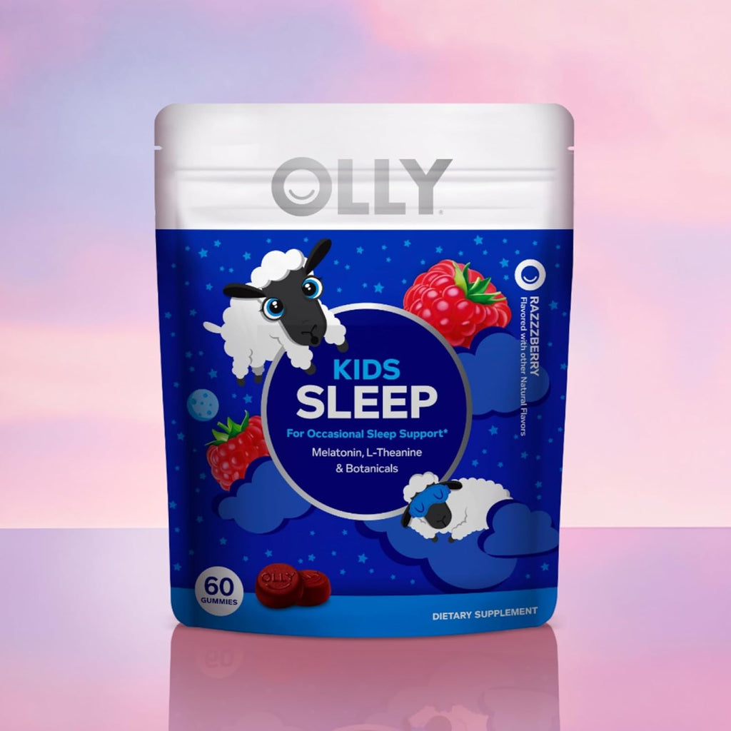 Kids Sleep Gummy, 0.5Mg Melatonin, L Theanine, Chamomile, and Lemon Balm, Childrens Chewable Supplement, Occasional Sleep Support, Raspberry - 60 Count