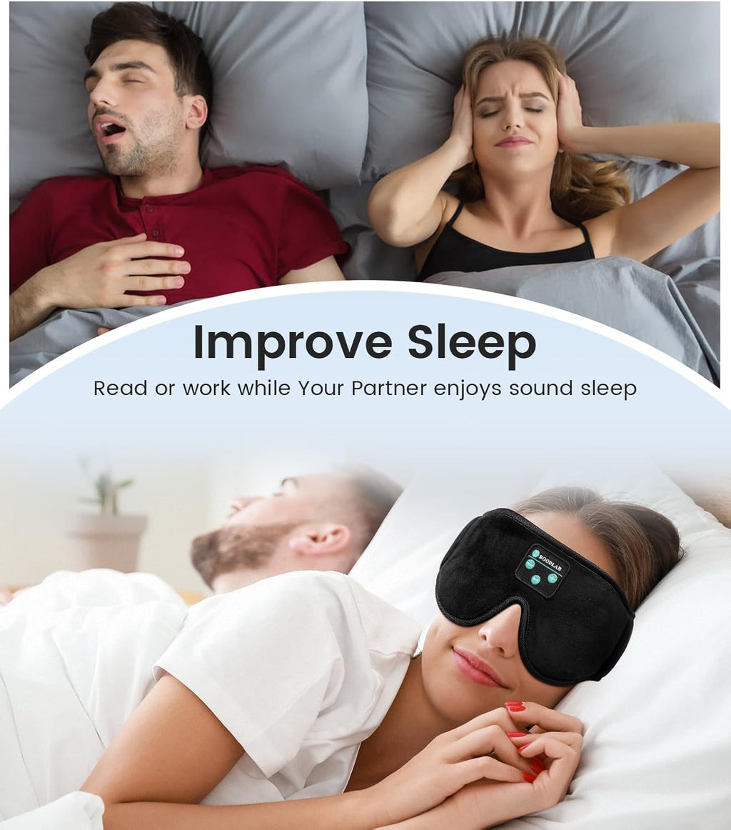 Bluetooth Sleep Mask,  Sleep Mask with Bluetooth Headphones, Sleeping Headphones for Side Sleepers Travel Yoga, Cool Tech Gadgets Unique Gift for Valentine'S Mother'S Day Birthday Christmas
