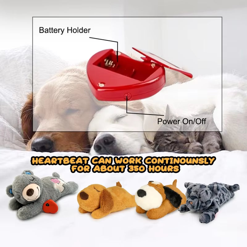 Puppy Heartbeat Dog Toys PP Cotton Stuffed Plush Dog Toy Great for Dog Sleep Aids Suitable for Small Medium and Large Dogs