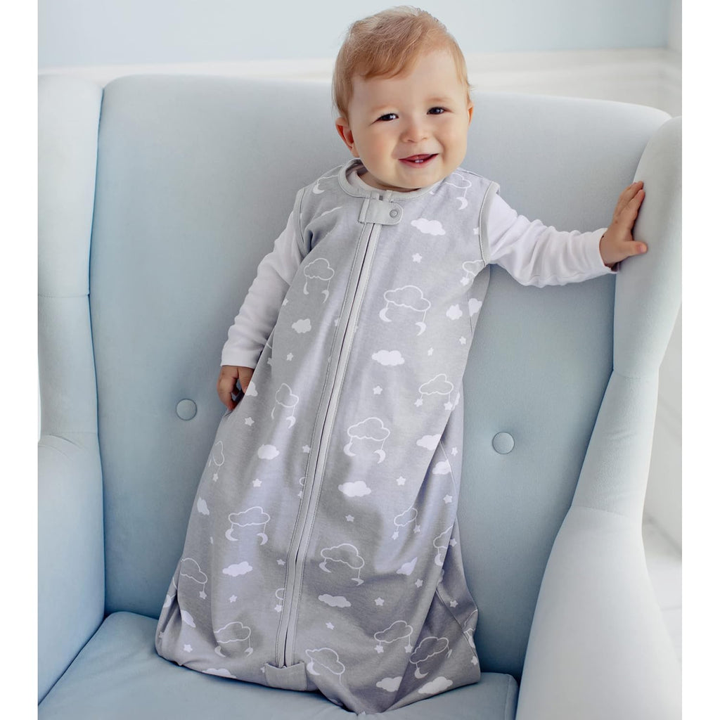 Baby Sleep Sack 0.5 TOG, Organic Cotton Baby Wearable Blanket with Two-Way Zipper, Swaddle Transition Baby Sleeping Bag for Newborn Infant Toddler Boy Girl, 12-18 Months