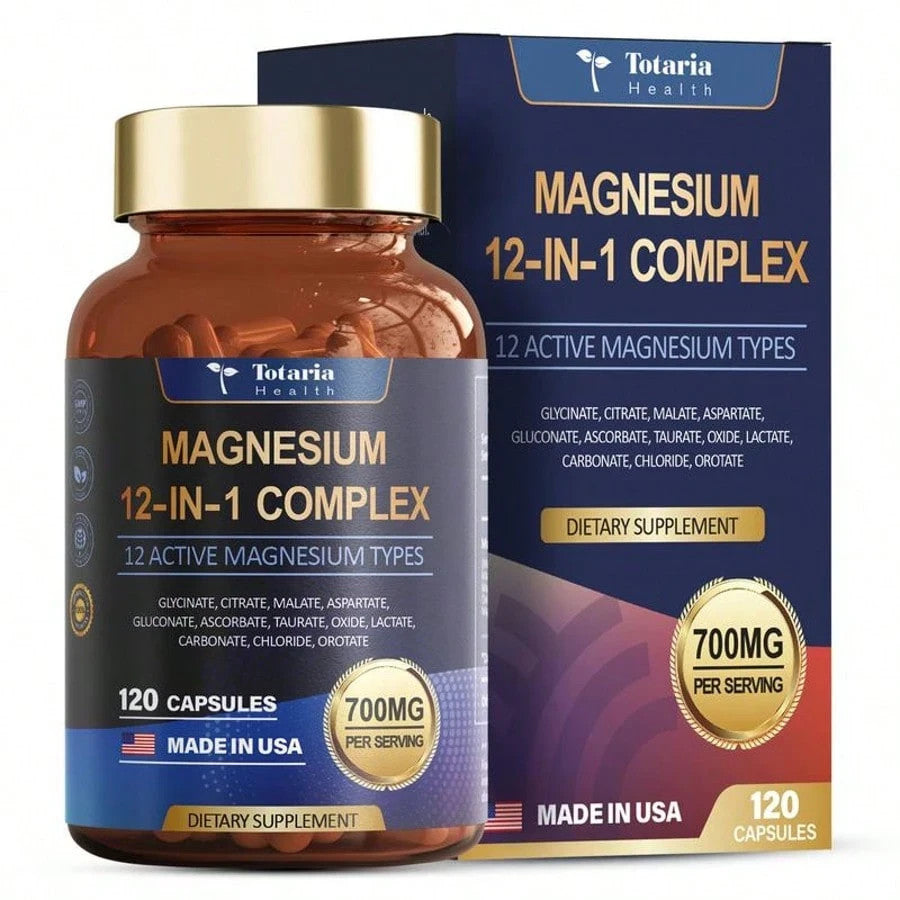 Totaria Magnesium 12 in 1 Complex 700Mg - for Muscle, Heart, Bone & Nerve Health