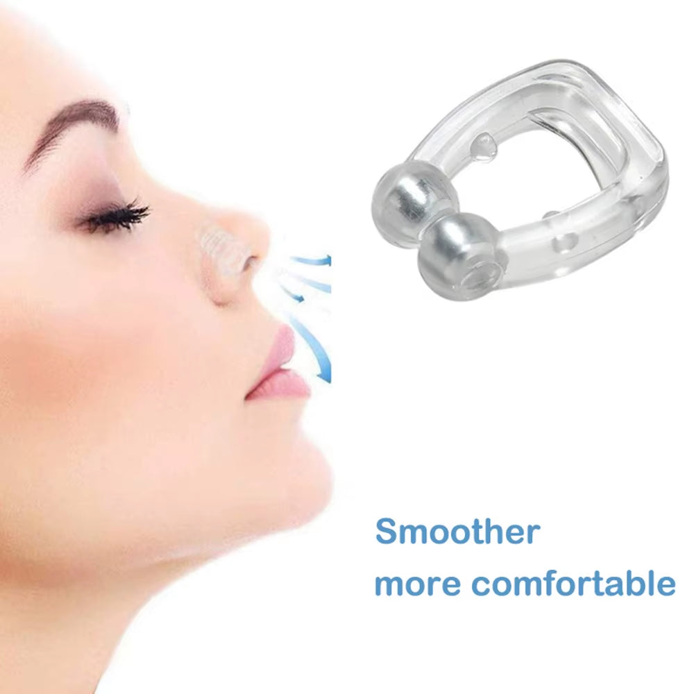Silicone Magnetic anti Snore Stop Snoring Nose Clip Sleep Tray Sleeping Aid Apnea Guard Night Device with Case Nose Clip Men'S