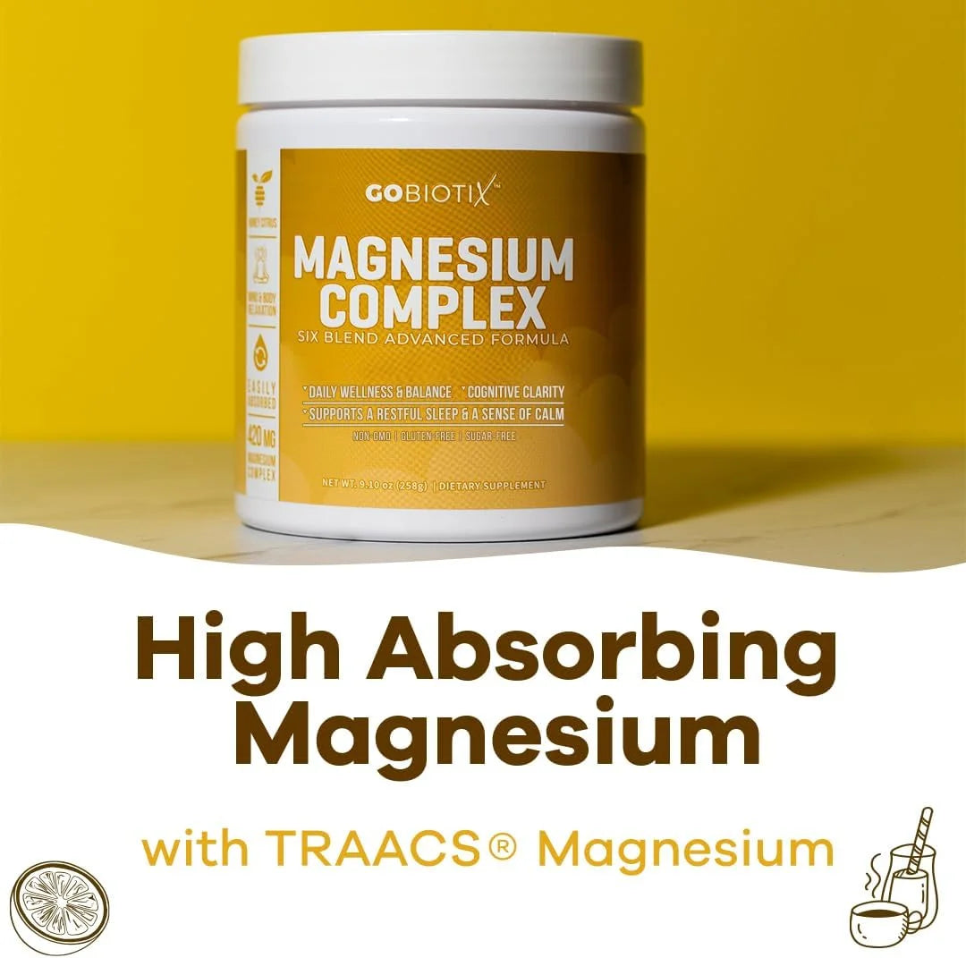 Magnesium Complex Powder with Magnesium Glycinate & Citrate, Honey Citrus Flavor, 60 Servings