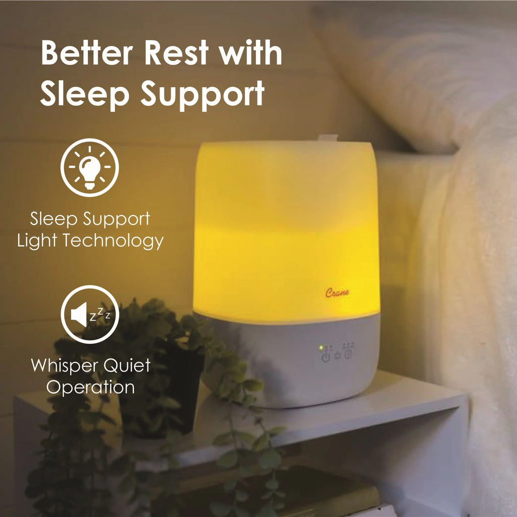 Top Fill Cool Mist Humidifier - 1 Gallon with Sleep Support Light & Essential Oil Tray