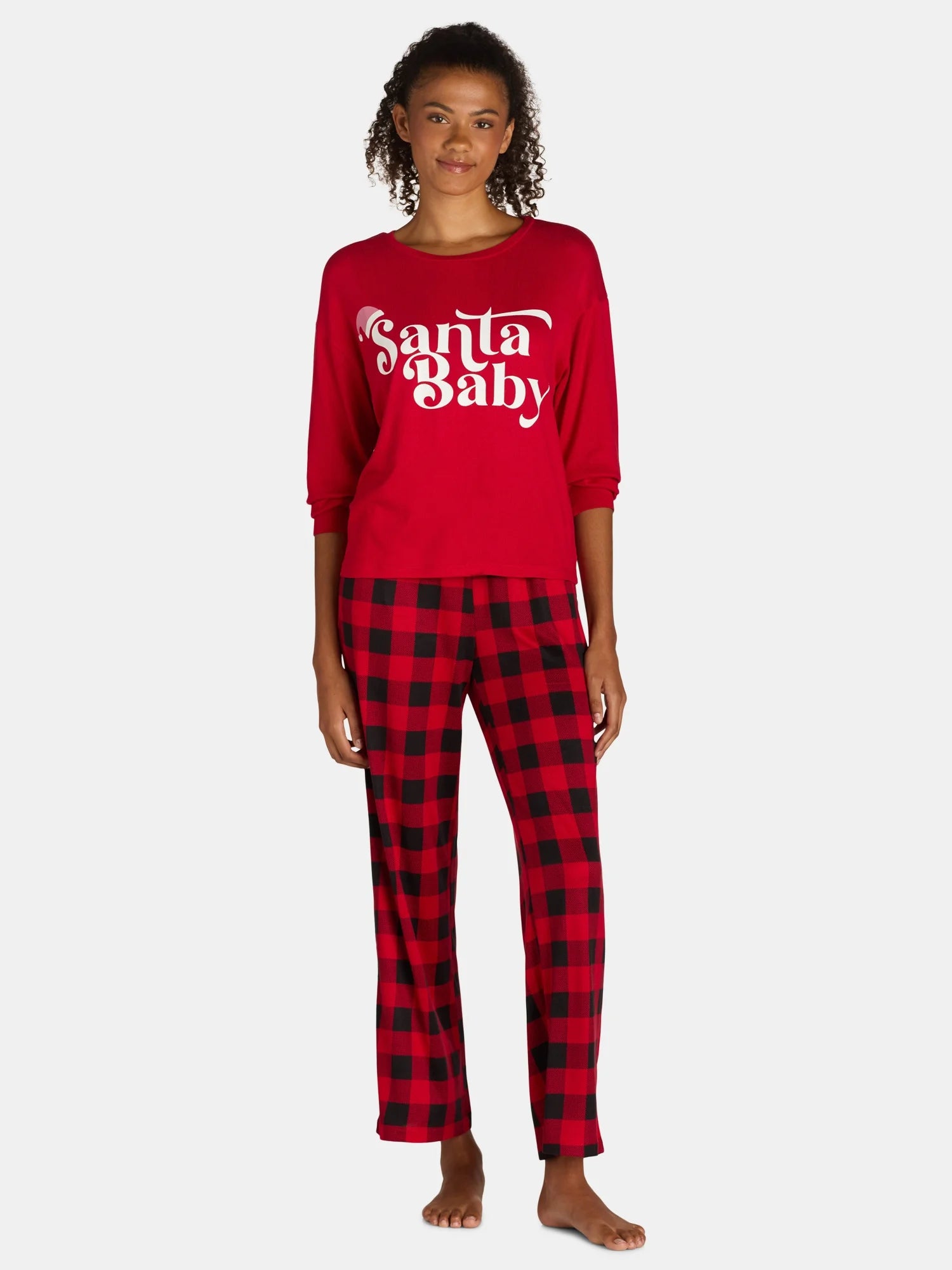 Santa Baby Women'S Sleep Tee and Pants Set, 2-Piece, Sizes S-3X