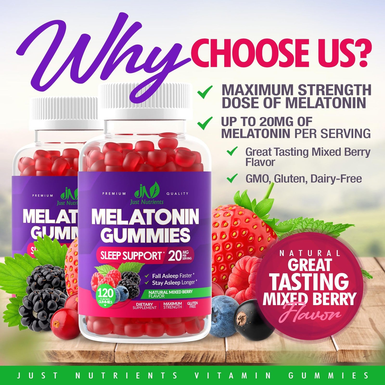 Melatonin 20Mg Gummies for Adults (120 Count) - Maximum Strength Sleep