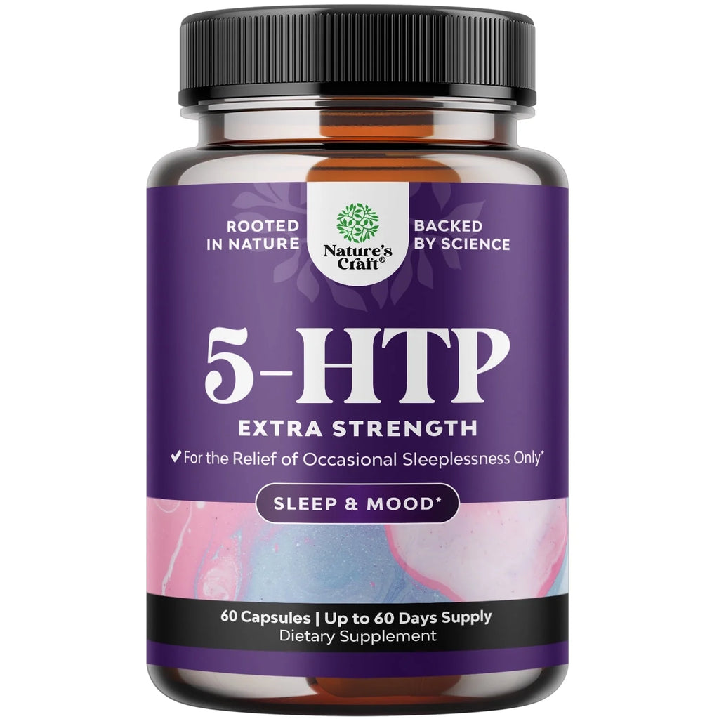 5 HTP Supplement 5-Hydroxytryptophan - 5HTP 100Mg per Serving Gentle Herbal Sleep Supplement and Mood Enhancer - 5-HTP Mood Support Supplement and Sleep Support Capsules from Griffonia Simplicifolia