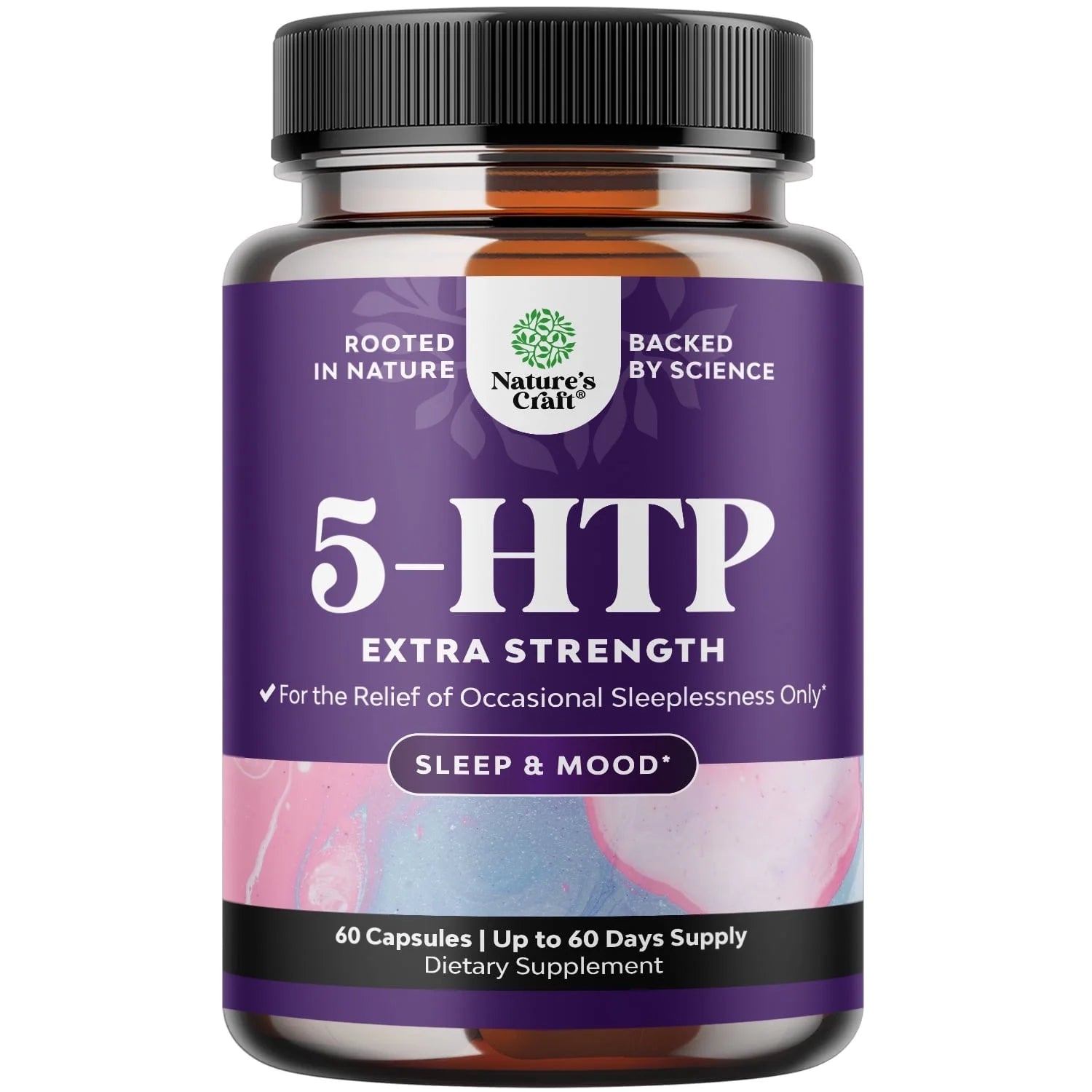 5 HTP Supplement 5-Hydroxytryptophan - 5HTP 100Mg per Serving Gentle Herbal Sleep Supplement and Mood Enhancer - 5-HTP Mood Support Supplement and Sleep Support Capsules from Griffonia Simplicifolia