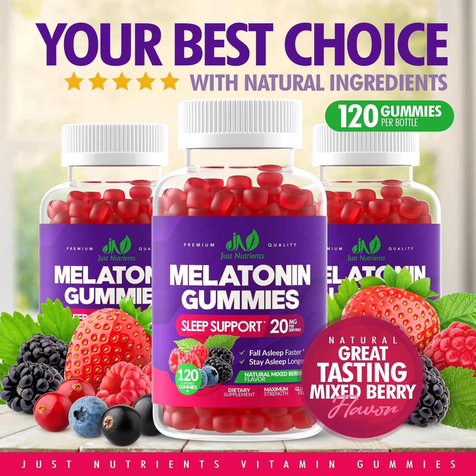 Melatonin 20Mg Gummies for Adults (120 Count) - Maximum Strength Sleep