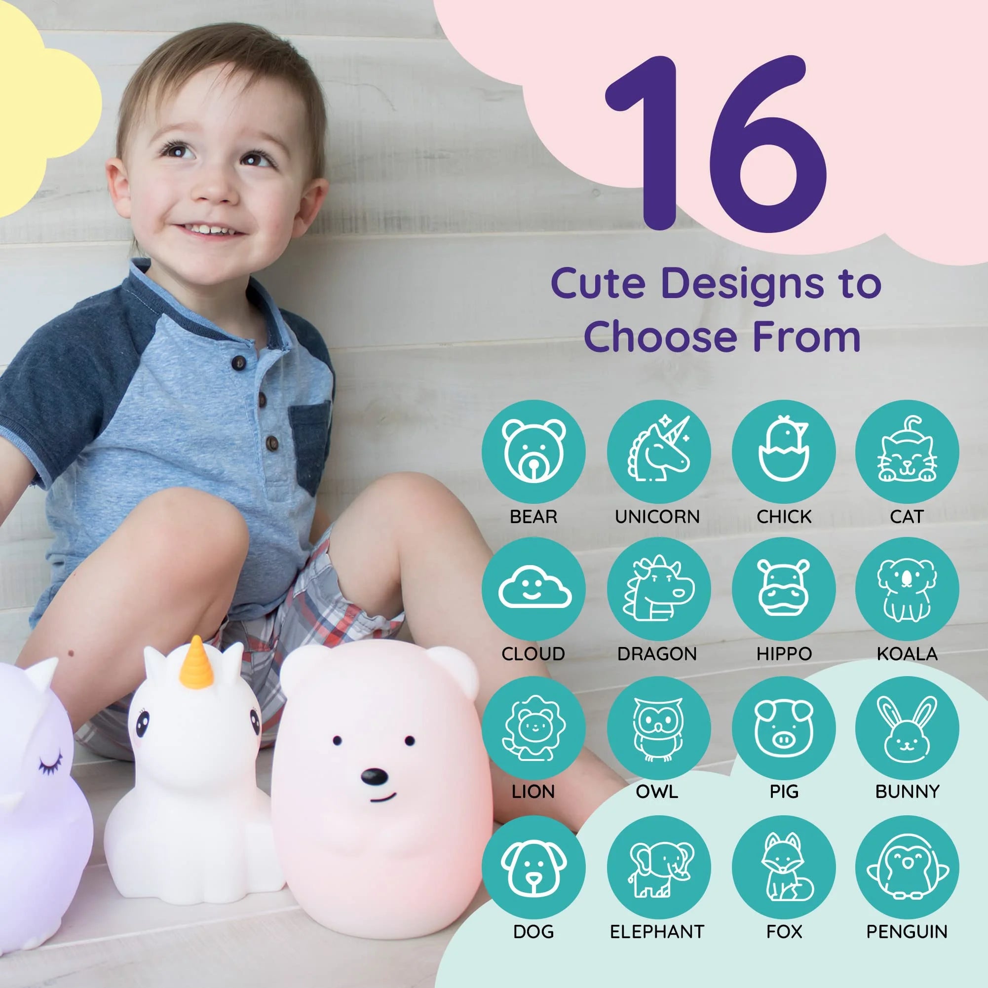 Nursery Nightlight: Bear-Shaped Baby Nightlight - Rechargeable with Remote Bed, Sleep, Crib