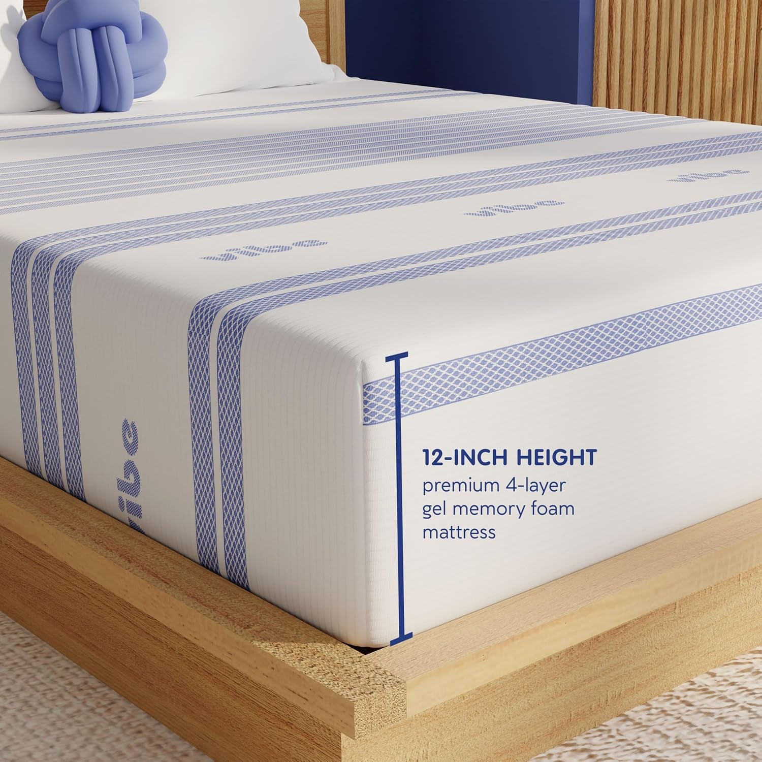Gel Memory Foam Mattress, 12-Inch Certipur-Us Certified Bed-In-A-Box, Queen, White