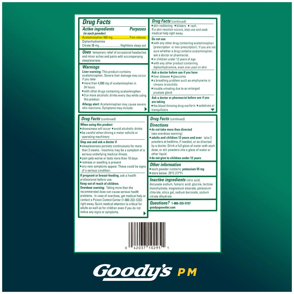 (2 Pack)  PM for Pain with Sleeplessness Nighttime Powder, Sleep Support, 16 Powder Sticks