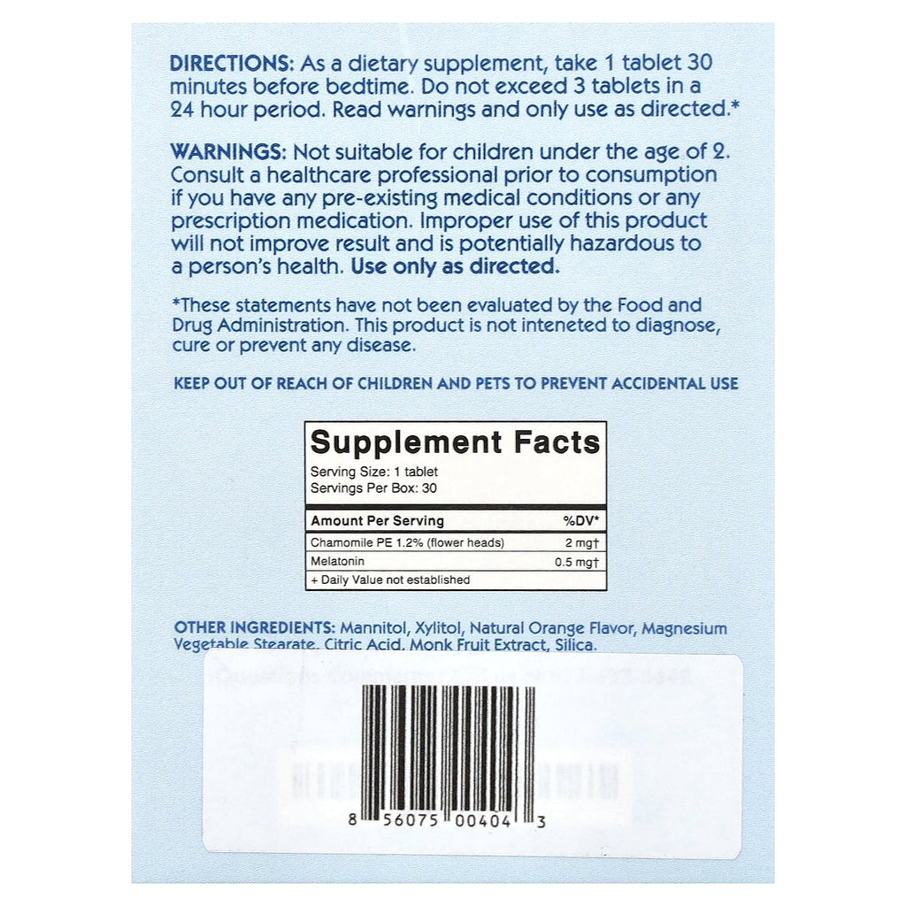 Children'S Sleep Aid, Orange Dream Flavored EZ Melt Tablets, 30 Ct