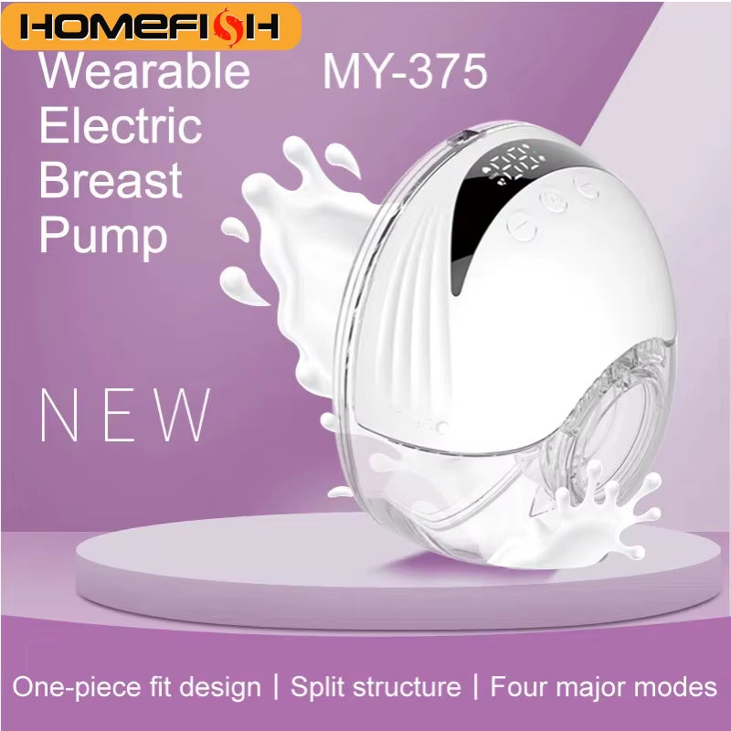 Wearable Electric Breast Pump Hands Free Electric Portable Breast Pump Bpa-Free with LED Display 4 Modes & 12 Levels